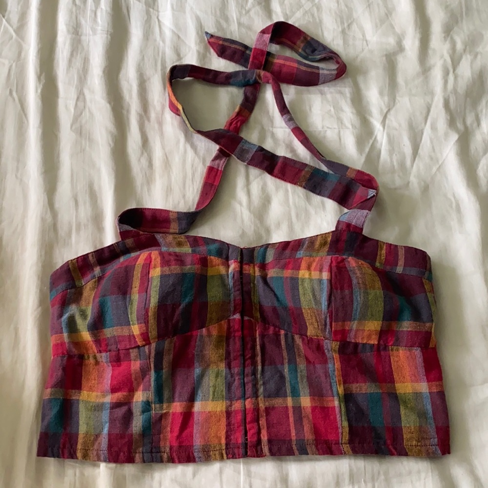 Plaid American Eagle Halter top